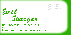 emil sparger business card